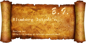 Blumberg István névjegykártya